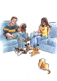 a cartoon picture from Yalu and the Puppy Room